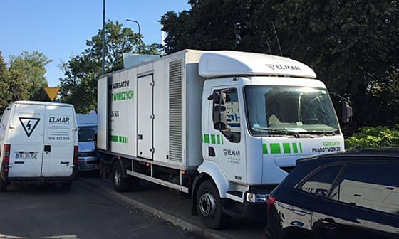 Agregat prądotwórczy 160 kVA na samochodzie ciężarowym