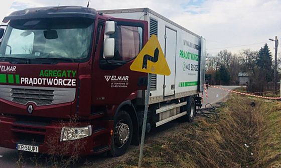 Agregat prądotwórczy 250 kVA na samochodzie ciężarowym